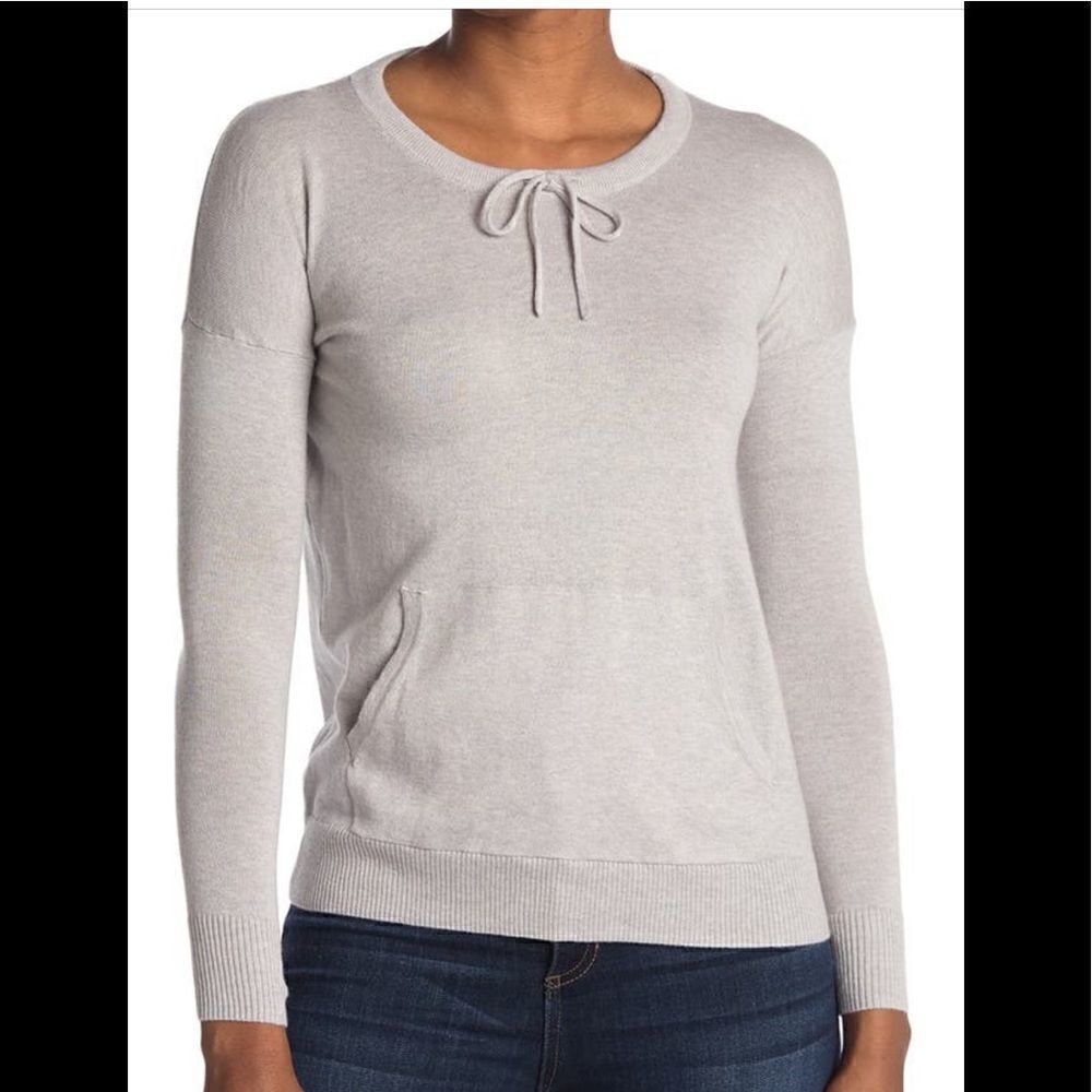 Amicale Women’s drop shoulder crew solid neck cotton blend sweater size S, NWT